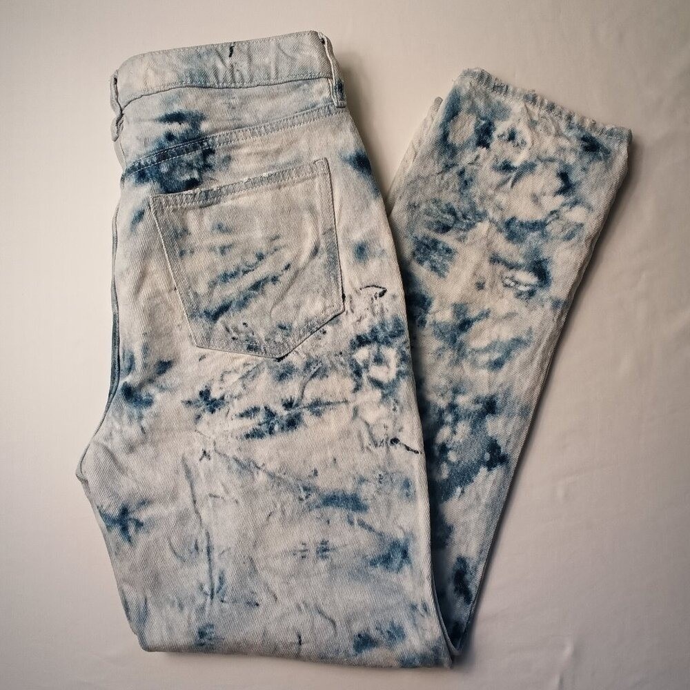 PacSun Womens Tie Dye High Rise Mom Jean Pants Size 27/4 Blue White Grunge Indie